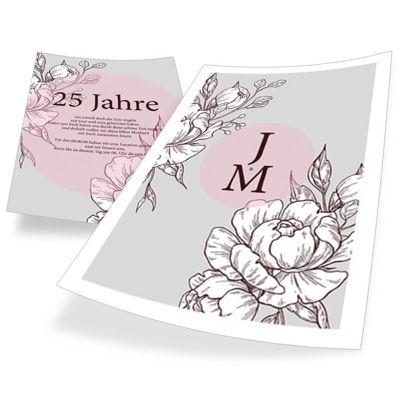 Hochzeitsjubiläums-Einladung mit modernem floralen Motiv