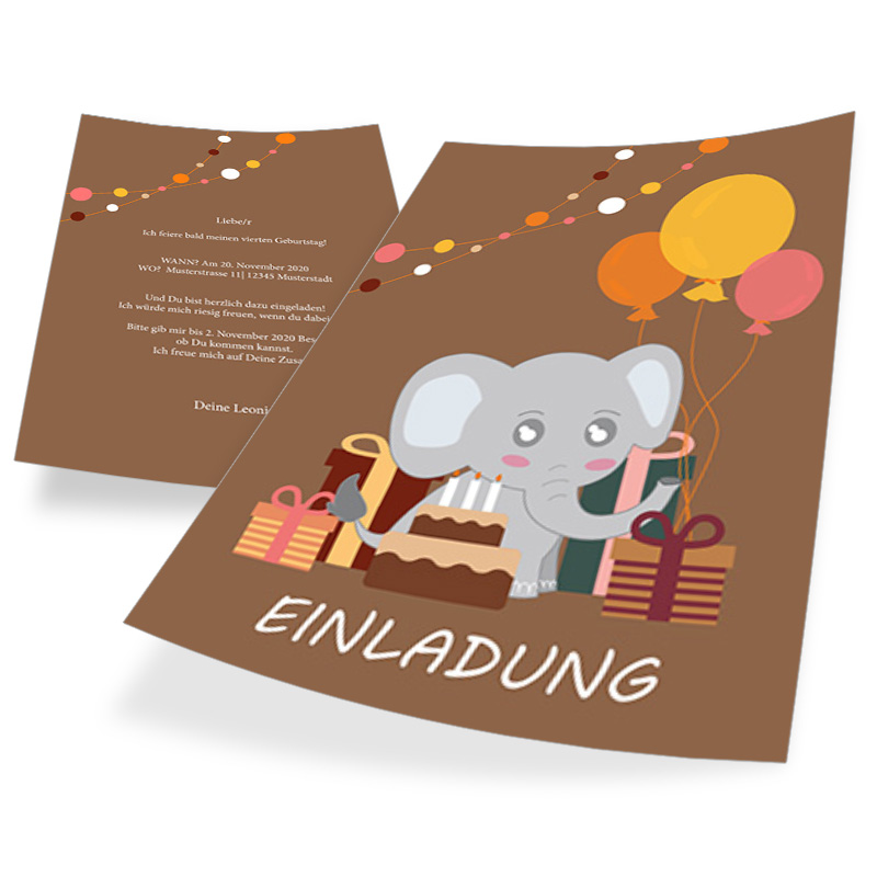 Passen Sie diese wunderschöne Einladungskarte zum Kindergeburtstag mit unserem Onlinedesigner ganz einfach an