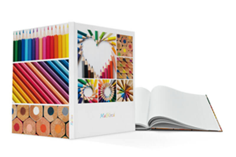 Buntstifte mit Herz: Hardcover-Notizbuch, auch als Malbuch geeignet