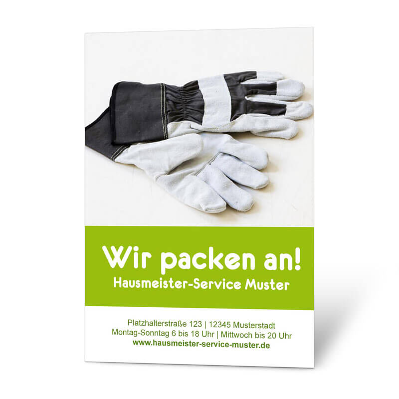 Handschuhe zum Anpacken: Plakatmotiv für Ihren Hausmeisterservice