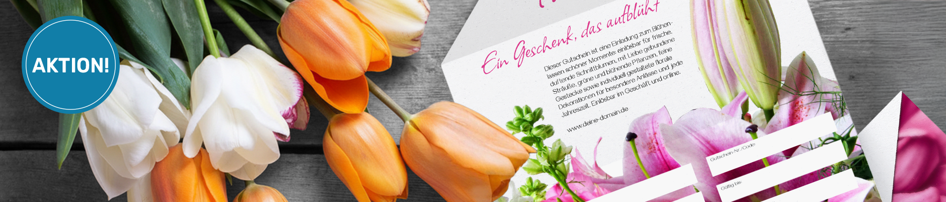 Aktion Gutschein in Briefumschlagoptik