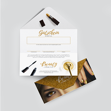 Gutschein in Briefumschlagoptik Kosmetik