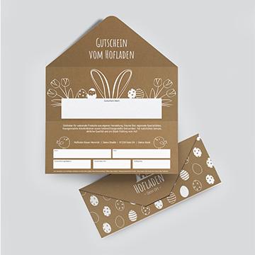 Gutschein in Briefumschlagoptik Ostern