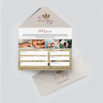 Gutschein in Briefumschlagoptik Wellness