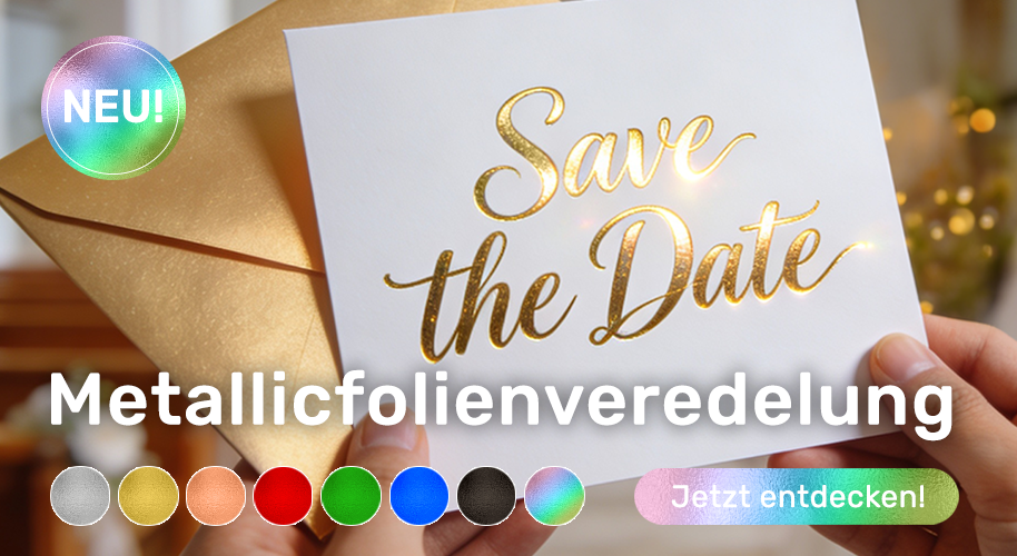Karten und Klappkarten mit Metallicfolienkaschierung