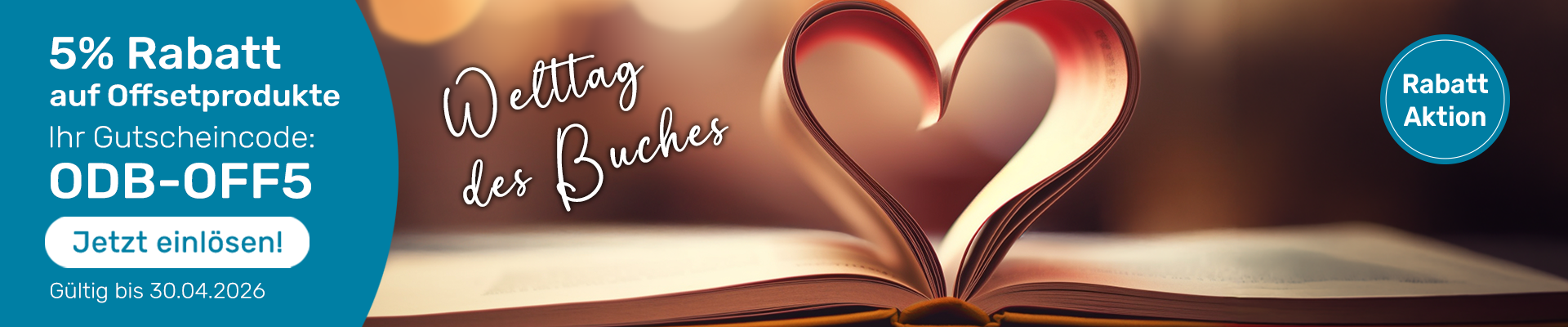 Welttag des Buches 5% Rabatt-Aktion