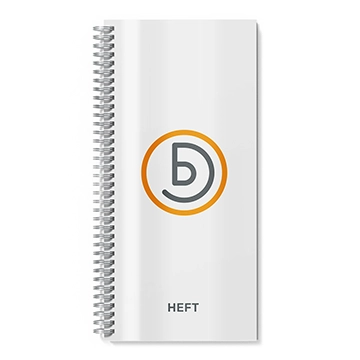 Heft mit Umschlag und Spiralbindung DIN-Lang