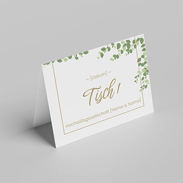 Hochzeit Tischkarte Natural Green