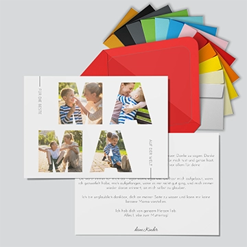 Karte Muttertag MAMA gestalten