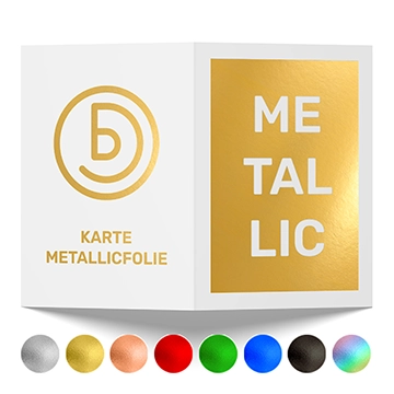 Klappkarte mit Metallicfolienveredelung und Folienkaschierung drucken