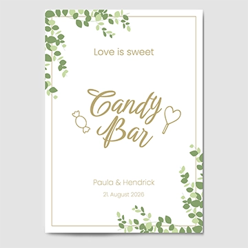 Hochzeitsplakat CandyBar Natural Green