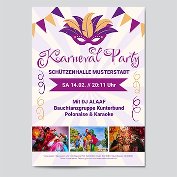 Karneval Plakat selbst gestalten