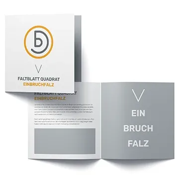 Faltblatt Quadrat Einbruchfalz