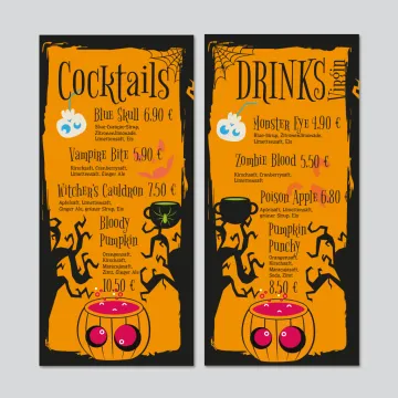 Halloween Getränkekarte erstellen und drucken