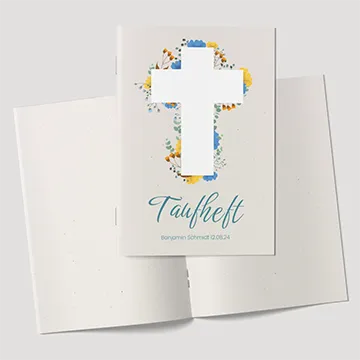 Taufheft Blumenkreuz
