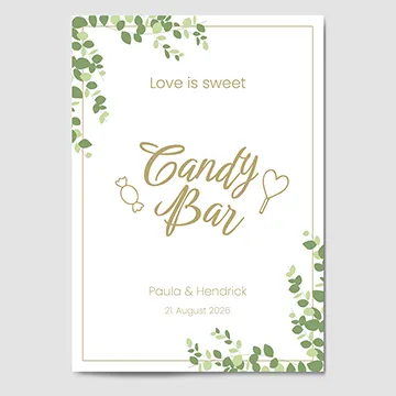 Hochzeitsplakat CandyBar Natural Green