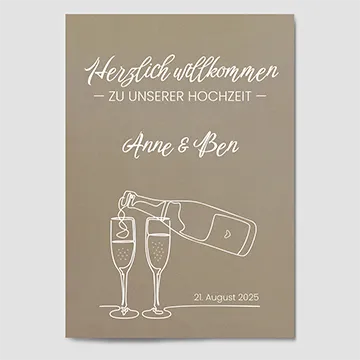 Hochzeitsplakat willkommen Nature