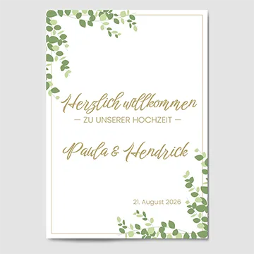  Hochzeit Plakat Natural Green
 