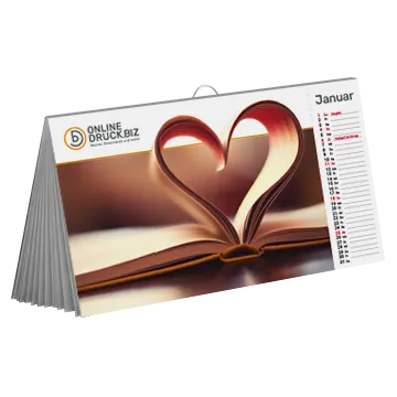 Postkartenkalender mit Leimbindung und Perforation