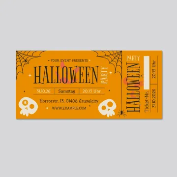Halloween Party Ticket erstellen und drucken