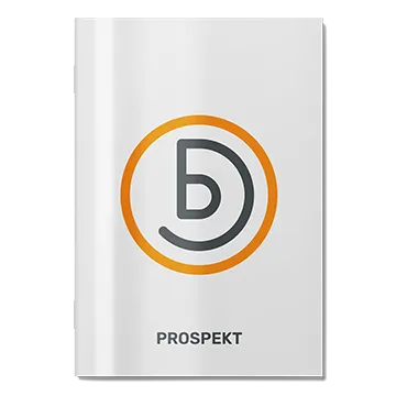 Prospekt mit Umschlag