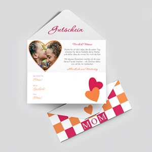 Gutschein in Umschlagoptik Muttertag