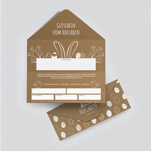 Gutschein in Briefumschlagoptik Ostern