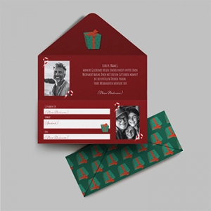 Gutschein in Umschlagoptik gross Weihnachtsgeschenk