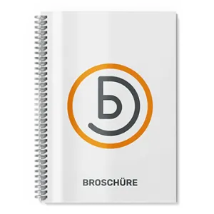 Broschüre mit Umschlag und Spiralbindung