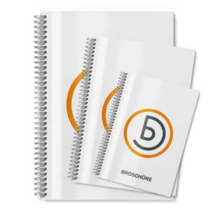 Broschüre mit Umschlag und Spiralbindung DIN-Formate