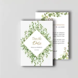Karte Save-the-Date Hochzeit Natural Green 