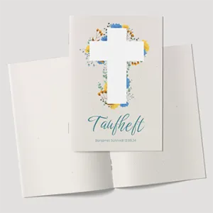 Taufheft Blumenkreuz