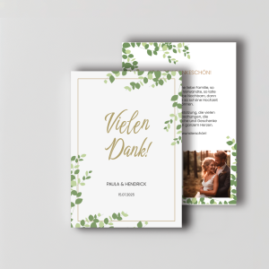 Dankeskarte Hochzeit Natural Green 