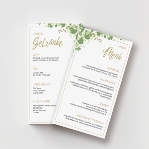 Menükarte Hochzeit Natural Green 