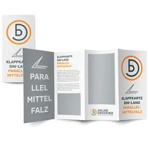 Klappkarte DIN-lang Parallelmittelfalz