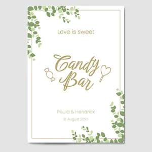 Hochzeitsplakat CandyBar Natural Green
