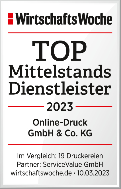 Top Mittelstands Dienstleister 2023 - Online-Druck GmbH & Co. KG